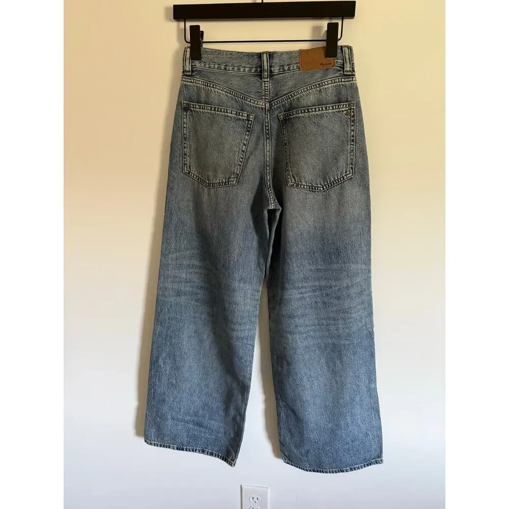 $148 New Madewell Petite Superwide leg Jeans- Airy Denim - 24P